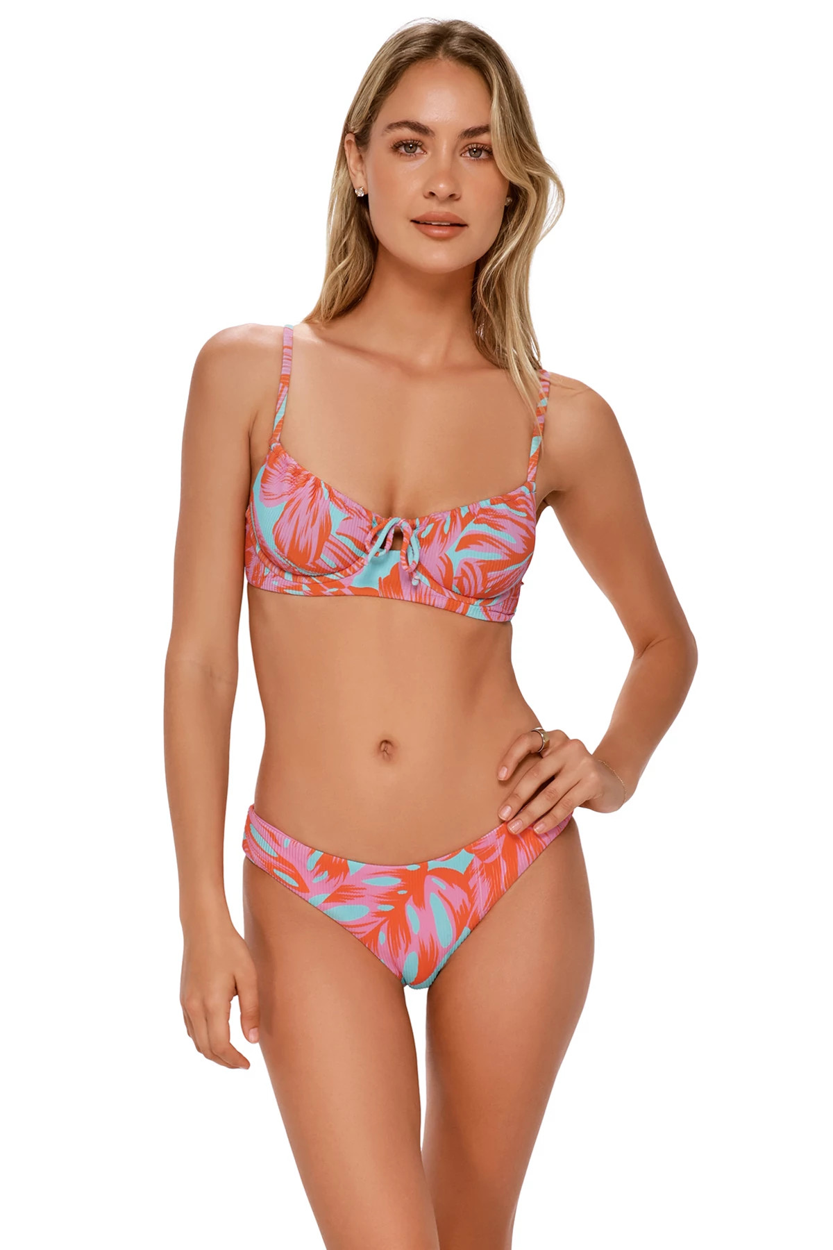 PALM DAZE RIB Avila Underwire Bikini Top image number 1