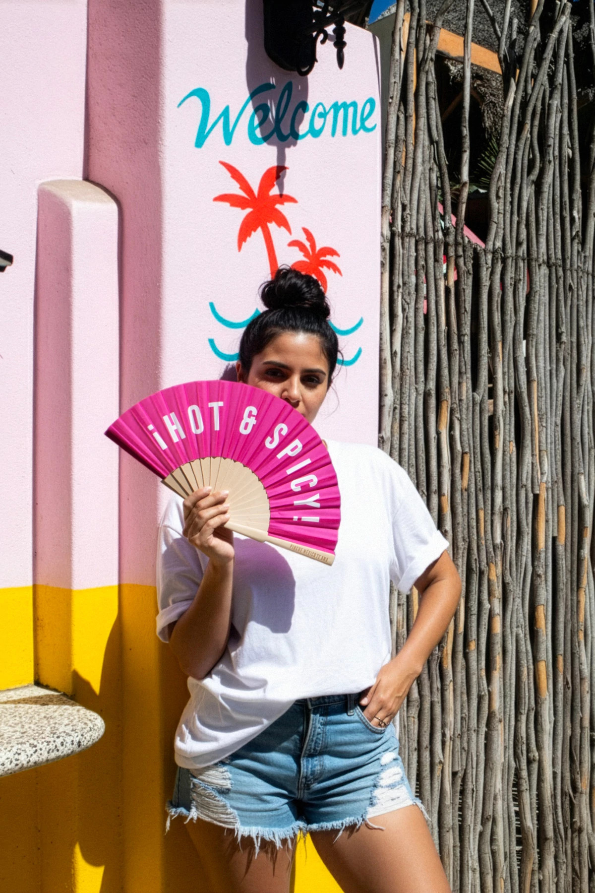 PINK Hot and Spicy Foldable Fan image number 5