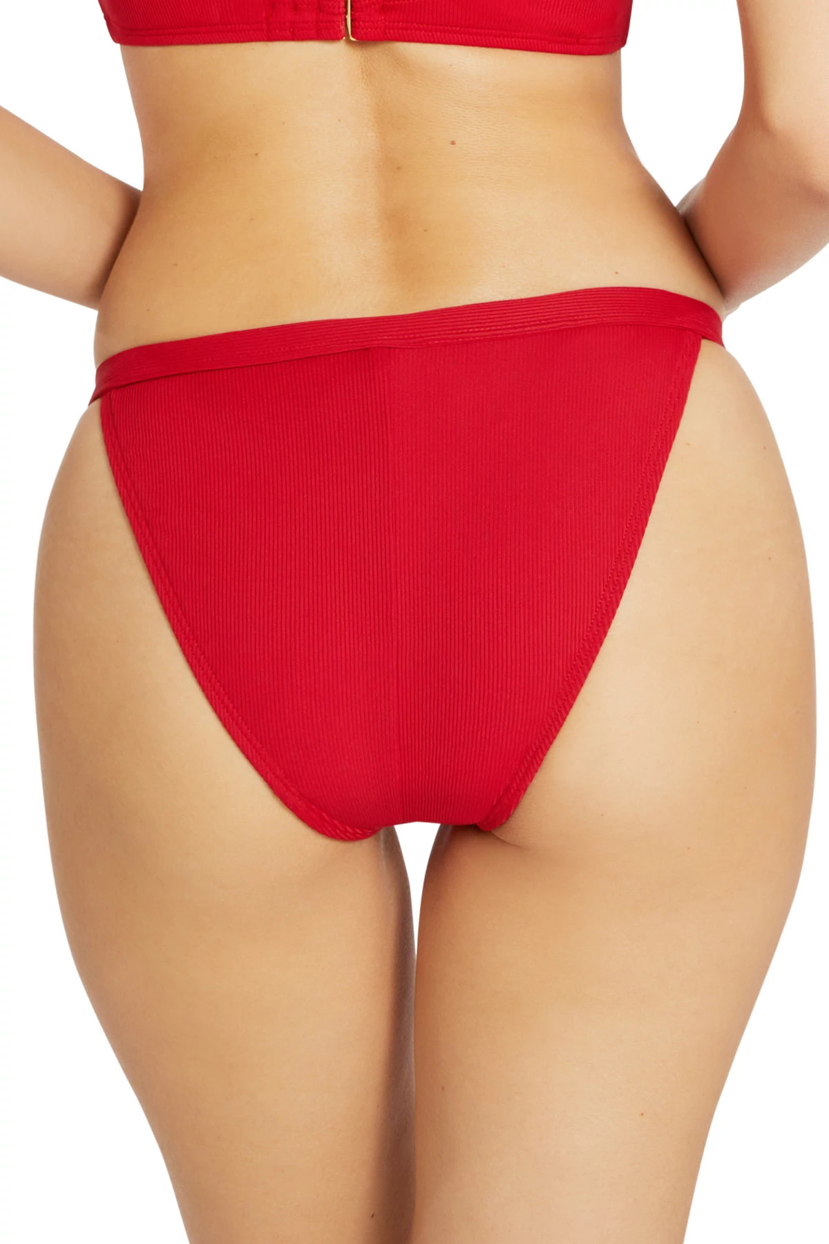 RHUBARB Amy Ribbed Tab Side Hipster Bikini Bottom image number 2