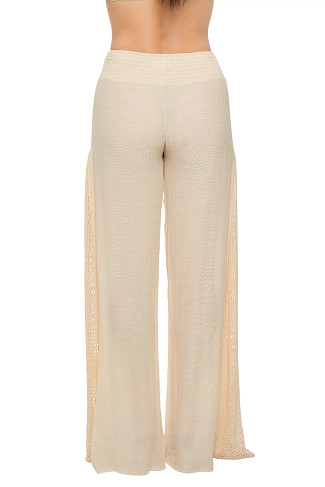 NATURAL Crochet Smocked Pants