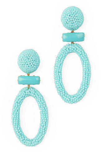 BLUE Yolanda Beaded Drop Earrings