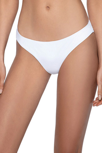 WHITE Cinched Back Hipster Bikini Bottom