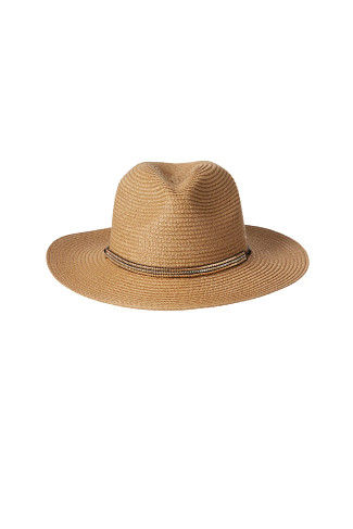 BROWN Beaded Panama Hat