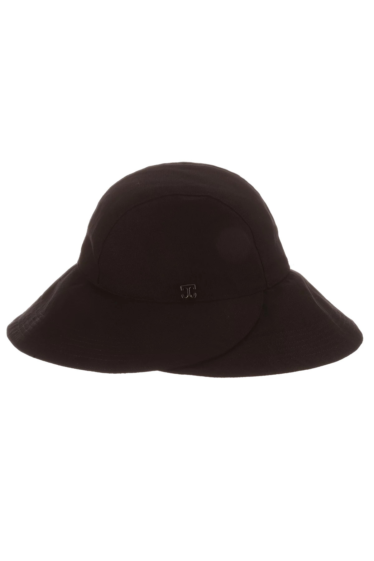 BLACK Black Cotton Split Brim Sun Hat image number 3