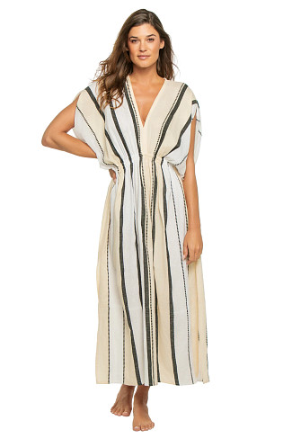 TOMOCA CREAM Leila Plunge Maxi Dress