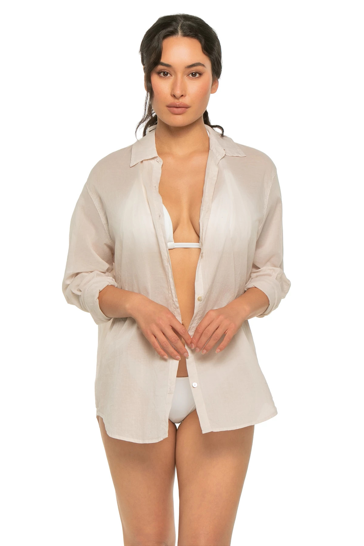 OYSTER/VERMILLION Destinations Oversized Shirt Dress image number 3