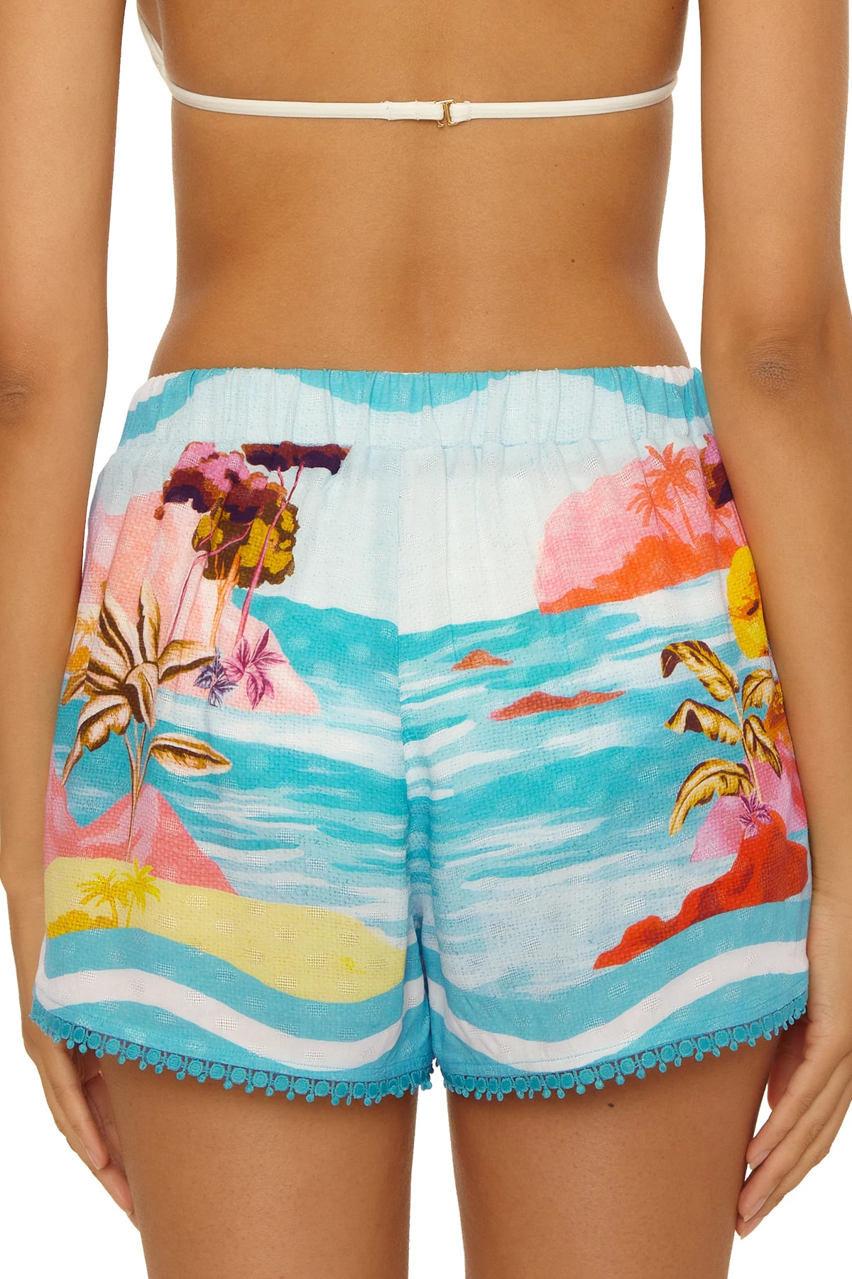 MULTI Cyclades Tropical Print Beach Shorts image number 2