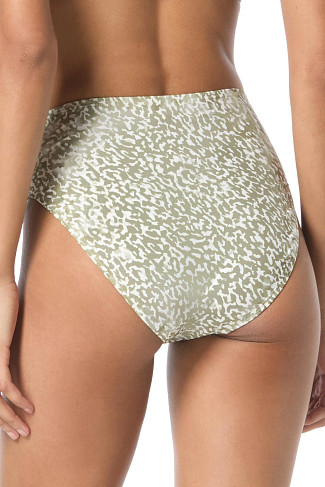 SAFARI GREEN Hazy Cheetah High Waist Bikini Bottom