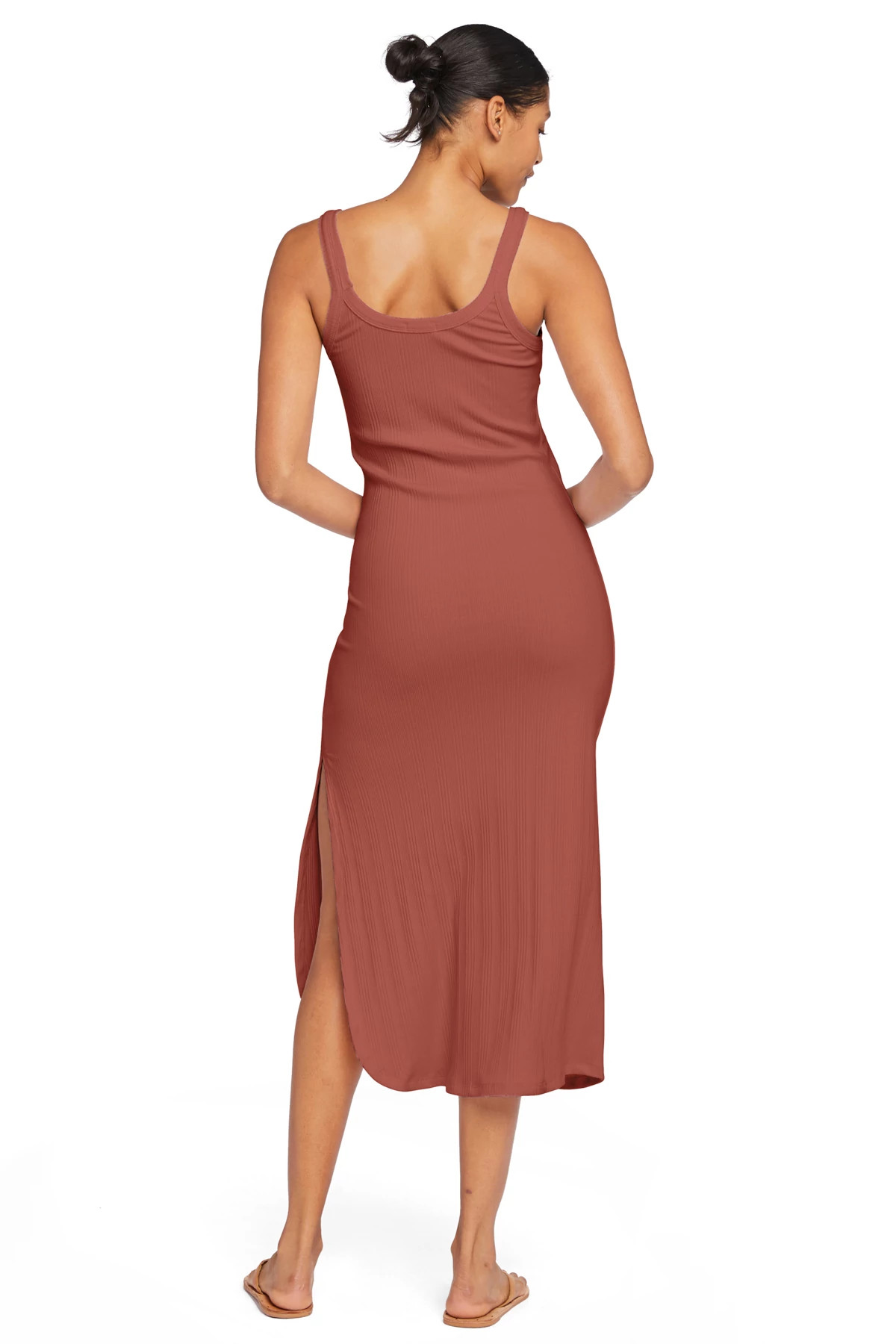 COPPER ORGANIC West Ribbed Midi Dress image number 2