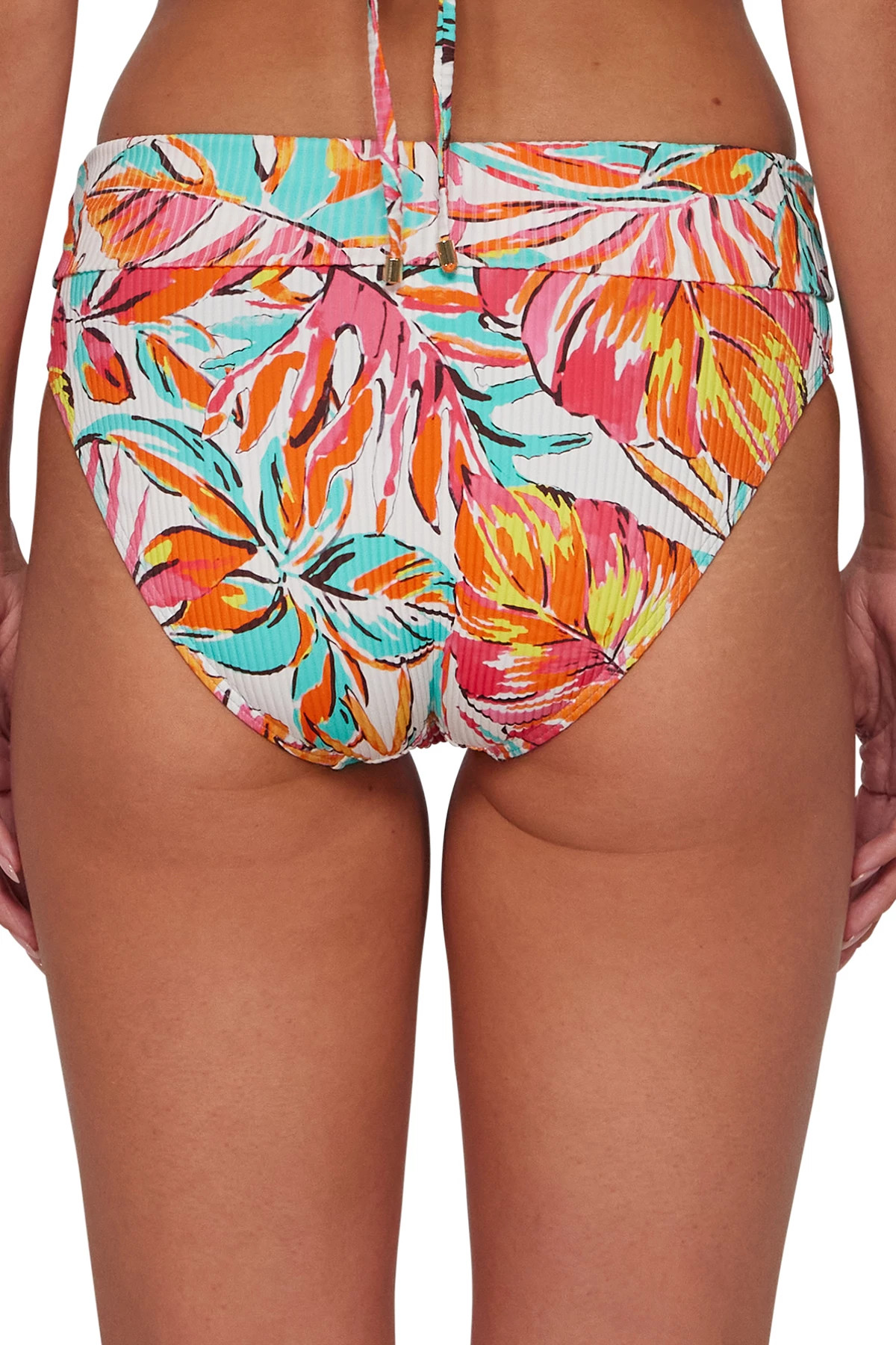 PALM SERENADE SANDBAR RIB Hannah High Waist Bikini Bottom image number 3