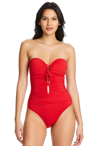 GINGER Cut Out Bandeau One Piece Swimsuit