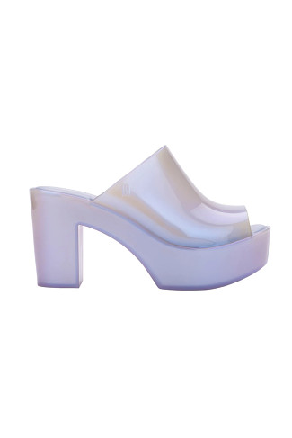 PEARLY BLUE Jelly Platform Mules