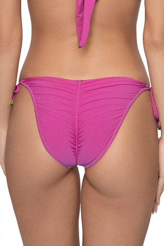 COSMO PINK Ruched Tie Side Hipster Bikini Bottom