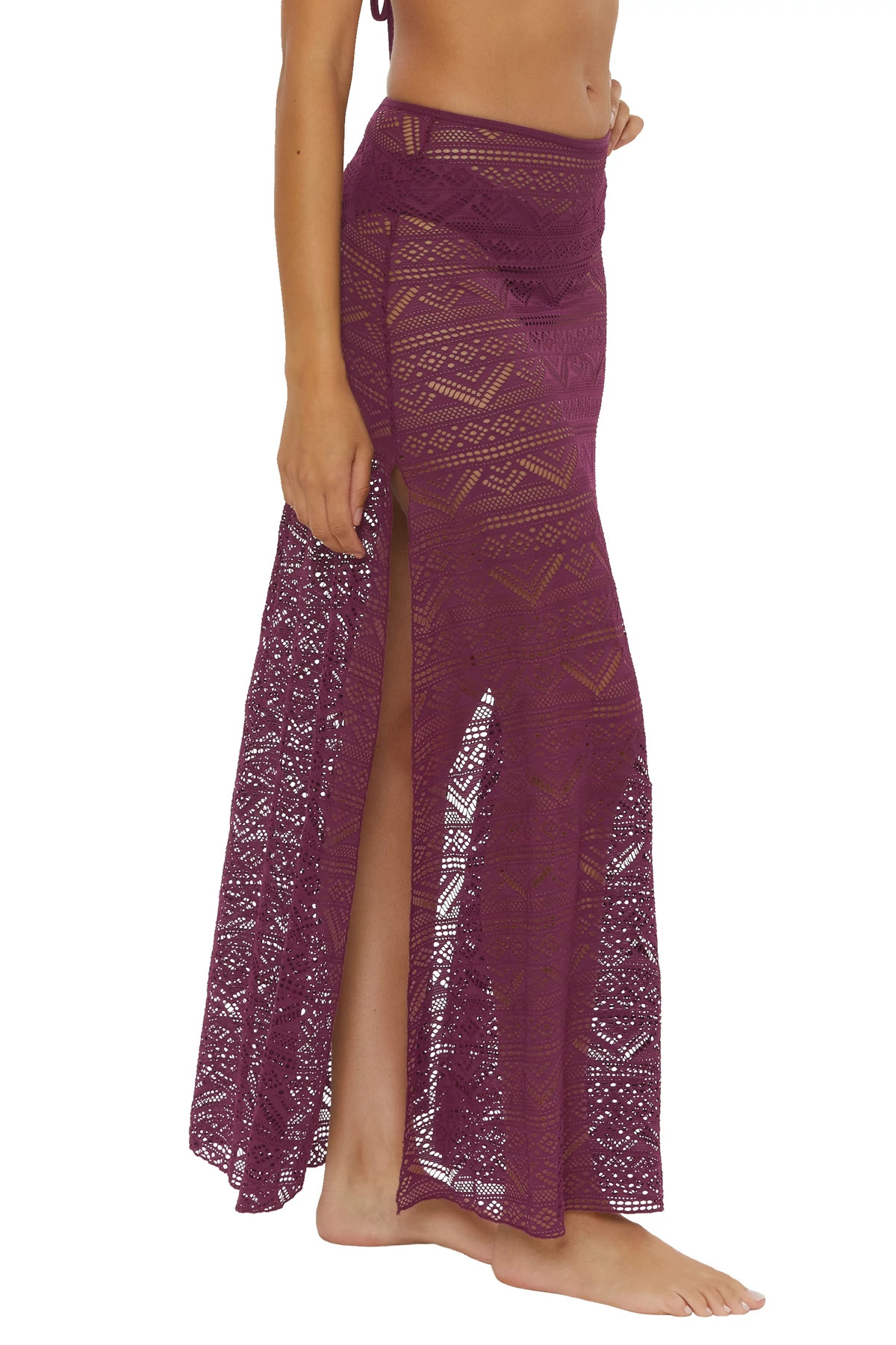 AUBERGINE Rose Maxi Skirt image number 4