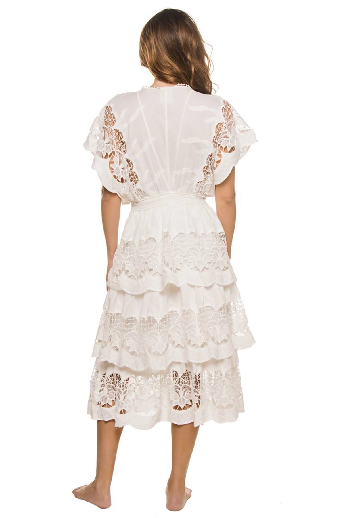OFF WHITE Richelieu Lace Dress image number 2