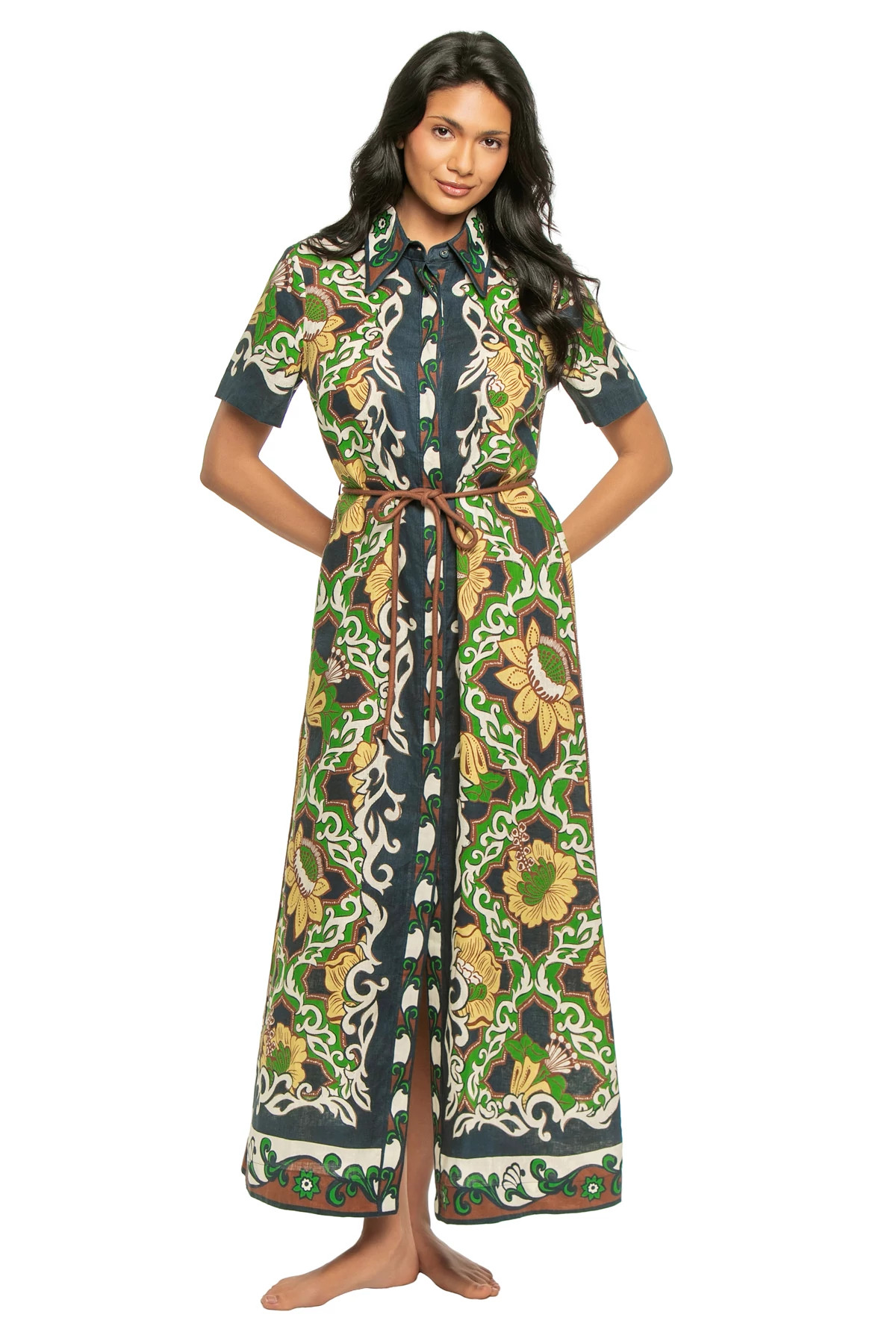 MULTI Llana Linen Maxi Dress image number 1