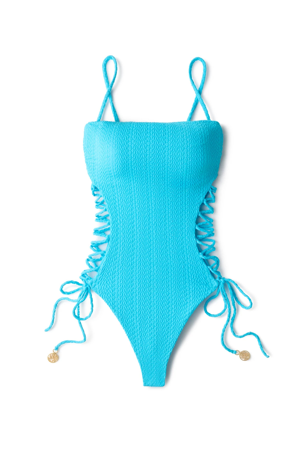 CARIBE BLUE Lace-Up One Piece Swimsuit image number 4