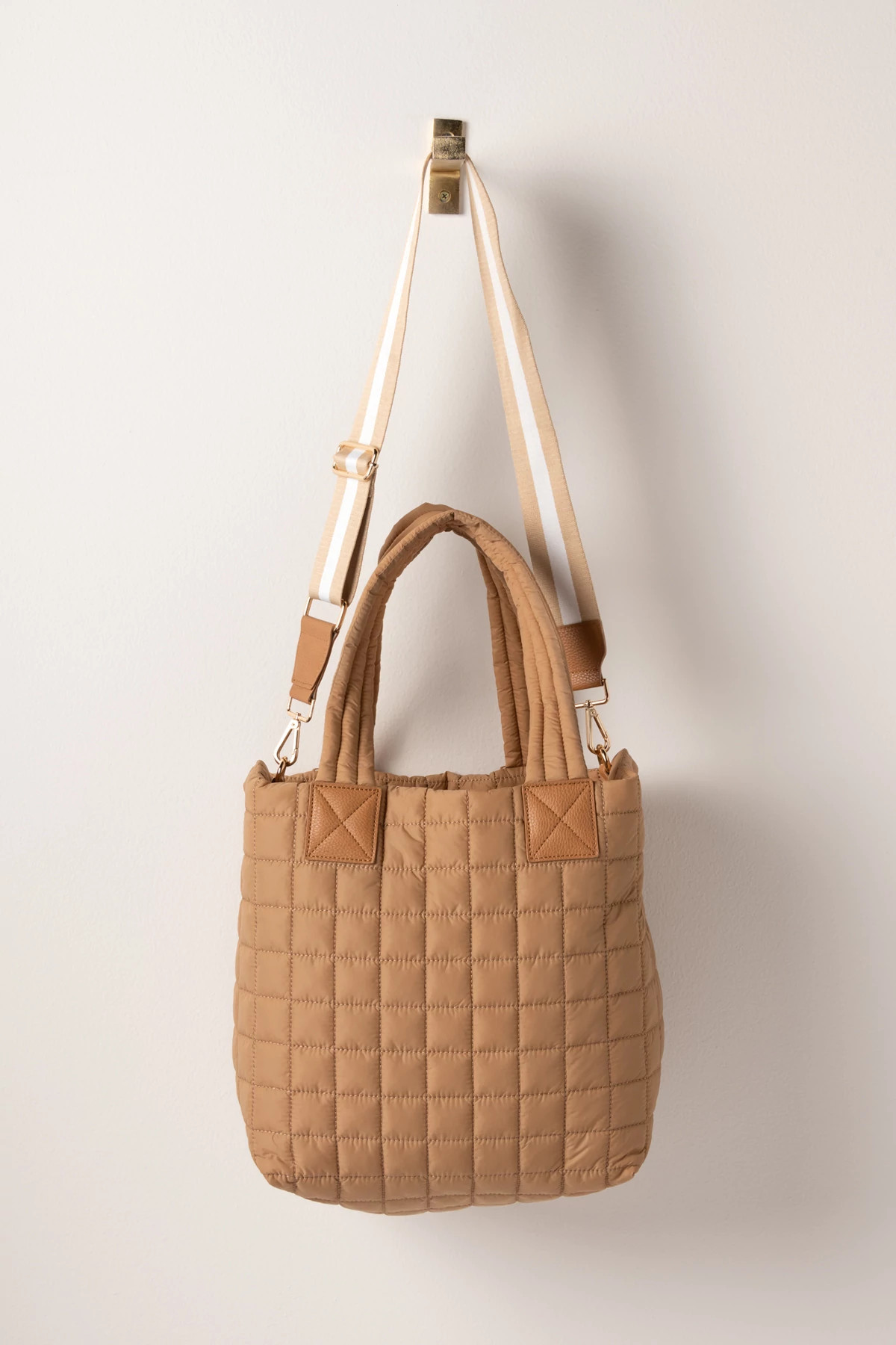 TAN Ezra Quilted Tote image number 2