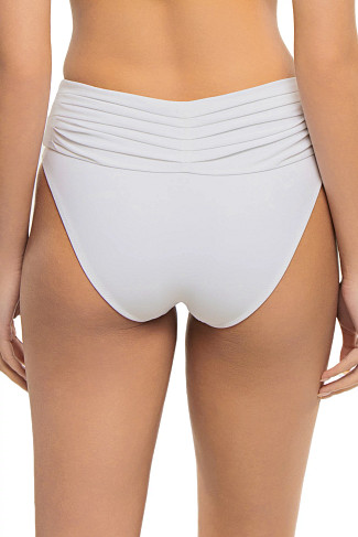 WHITE Ivo Ruched Bikini Bottom