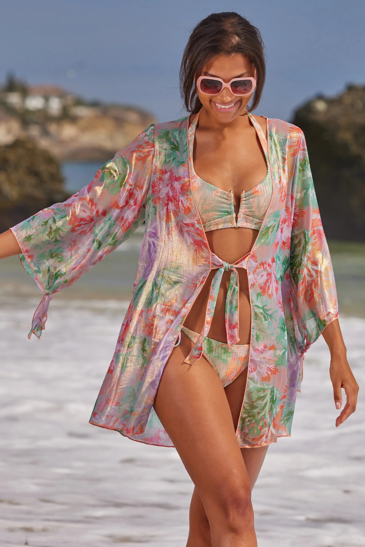 MULTI Coral Reef Kimono image number 4