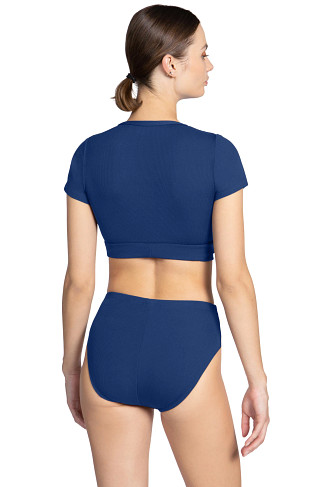 BLUEBERRY Amy Ribbed Raglan Bikini Top