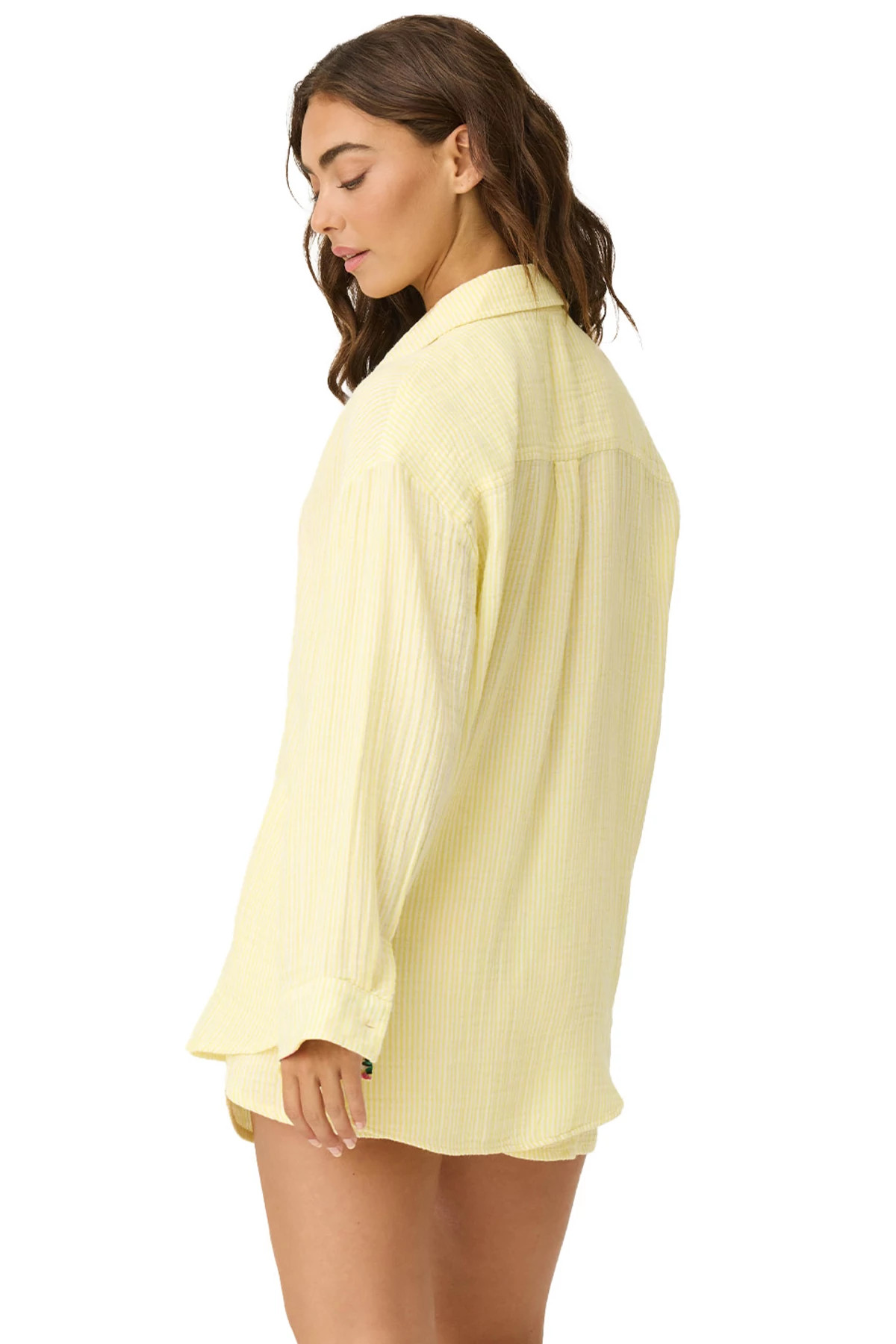 YELLOW Gauzy Shirt Dress image number 2