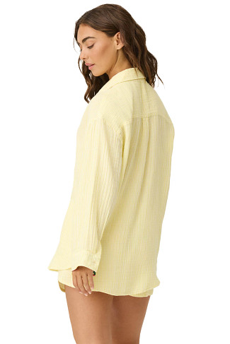 YELLOW Gauzy Shirt Dress
