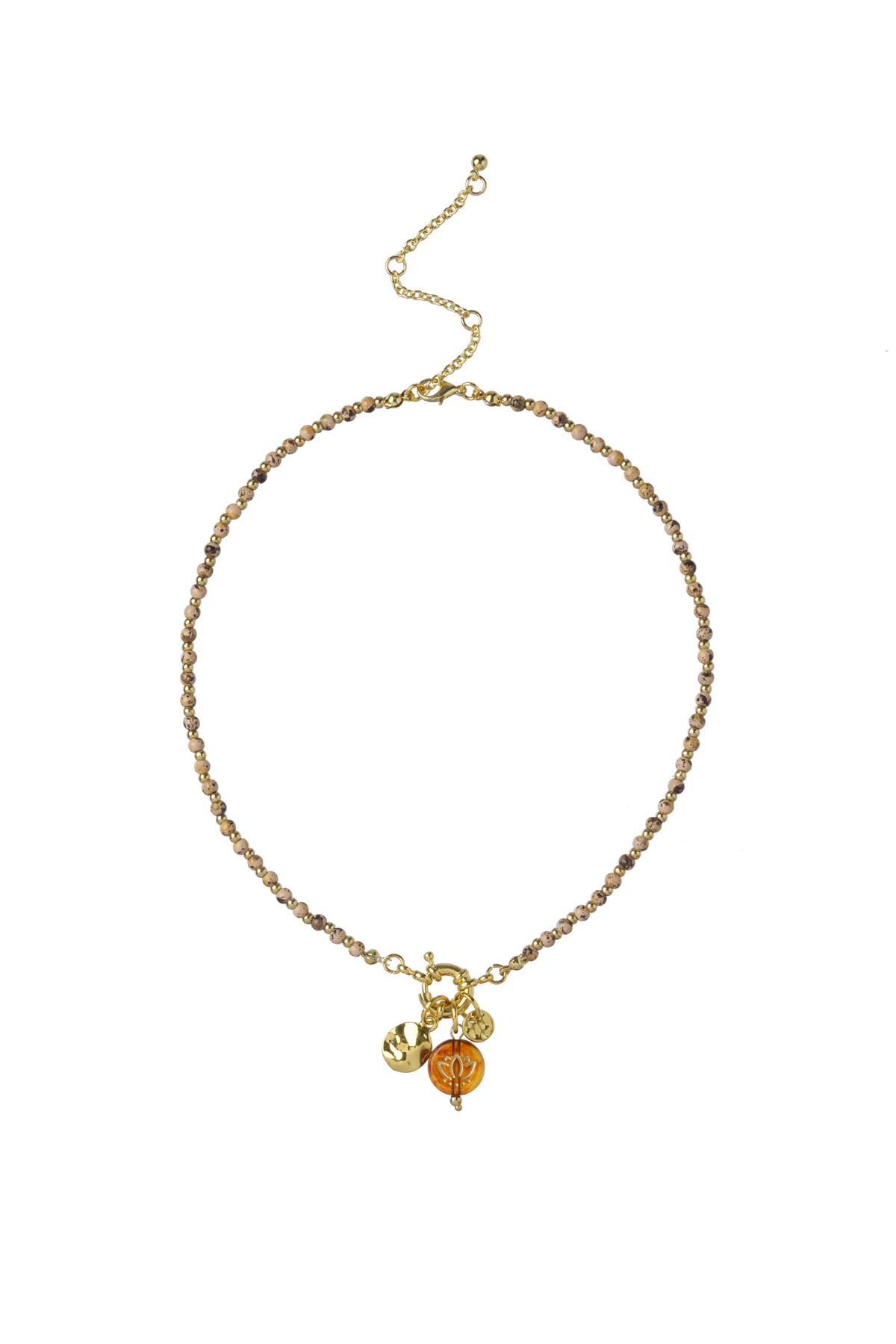 GOLD Beaded Charm Necklace image number 1