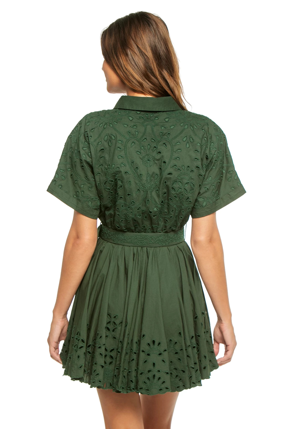 GREEN Collared Mini Dress image number 2