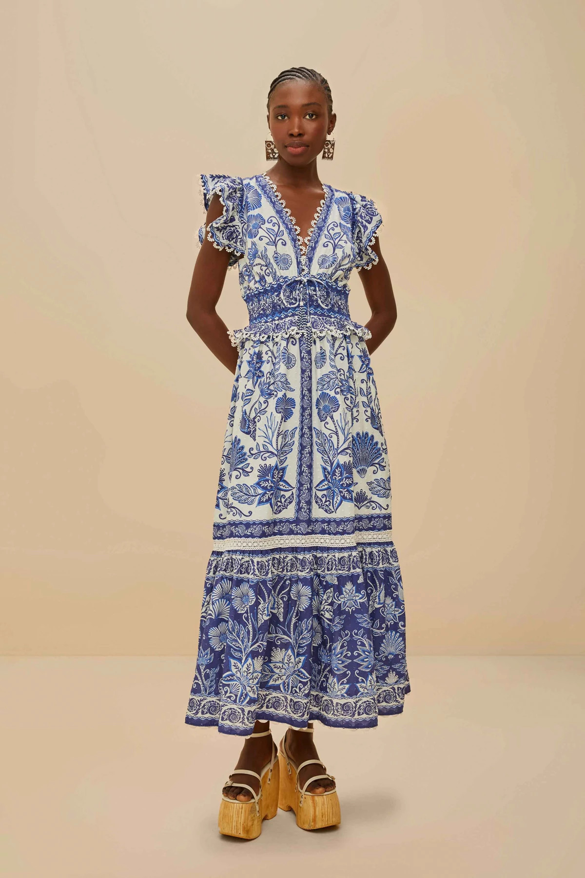 SHELL GARDEN OFF-WHITE Shell Garden Maxi Dress image number 3