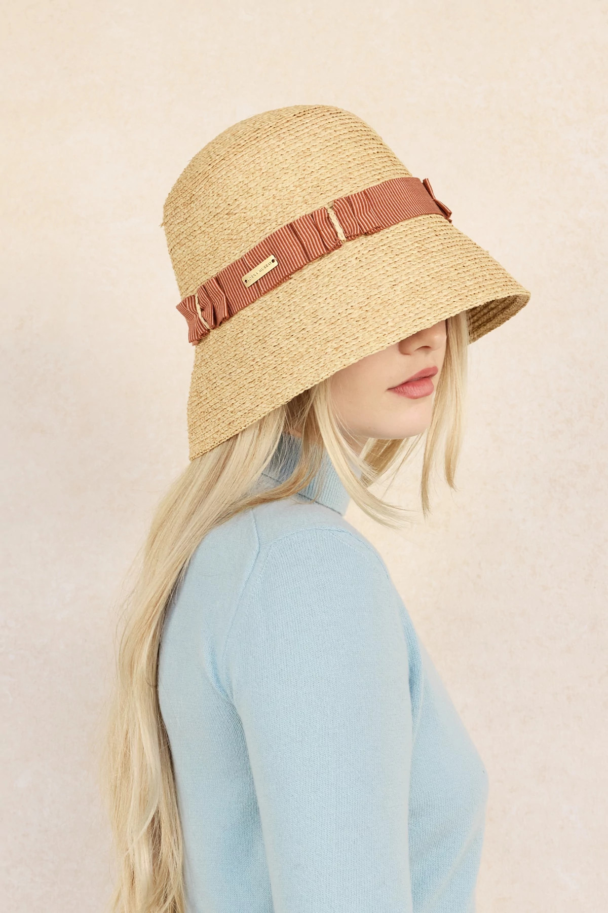 KNIGHTSBRIDGE Knightsbridge Park Lane Raffia Hat image number 3