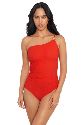 PERSIMMON Hyperlink Charlize Asymmetrical One Piece Swimsuit