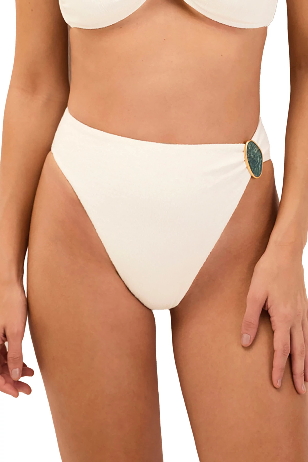 FIRENZE WHITE Petra Gigi High Waist Bikini Bottom image number 1