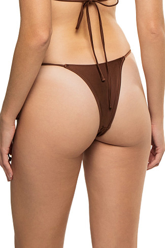 CINNAMON Divine Satin Tie Side Brazilian Bikini Bottom