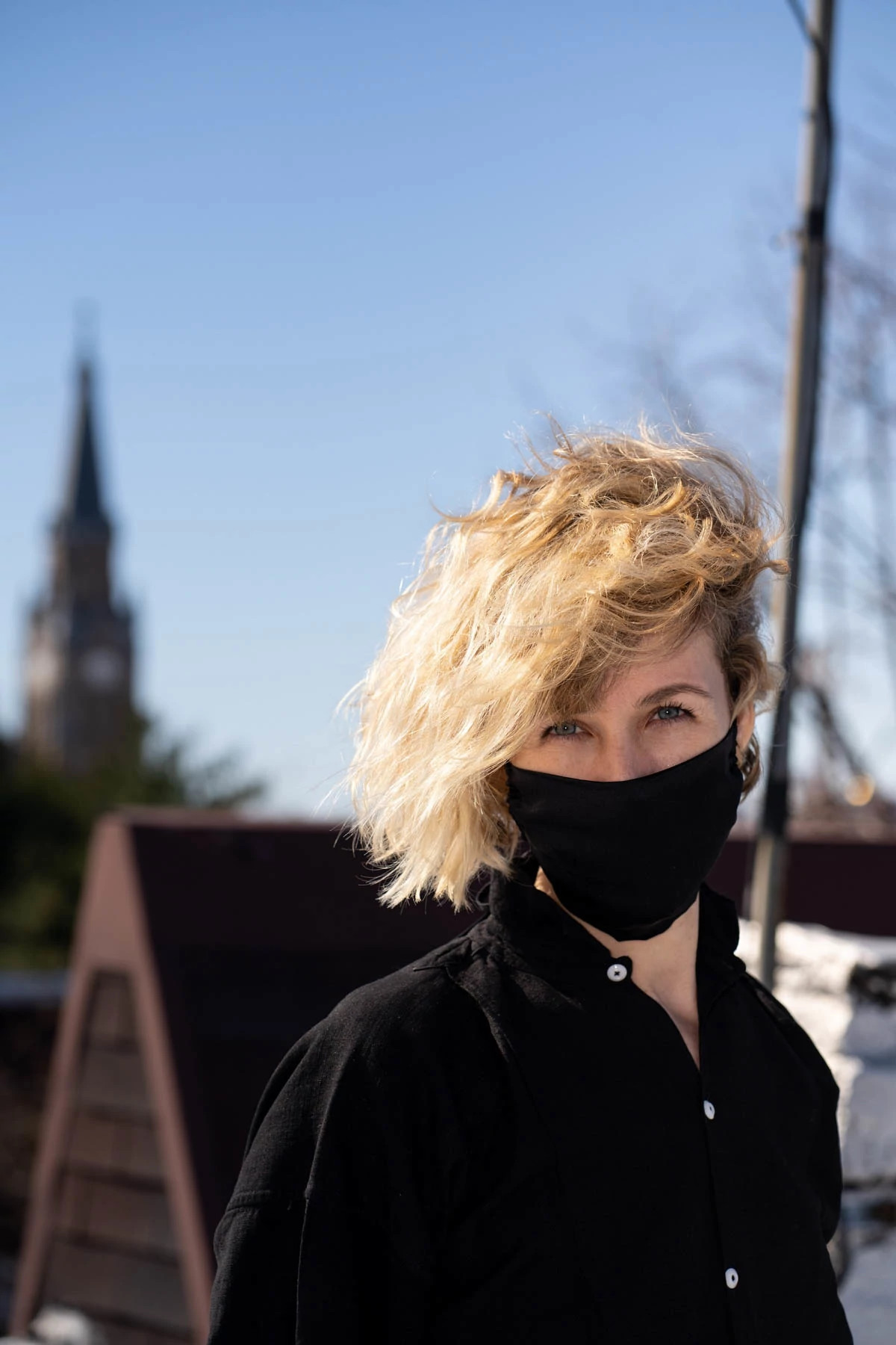 BLACK Natural Sustainable Adjustable Face Mask image number 4