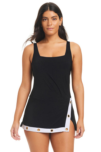 BLACK Grommet Swimdress