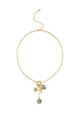 GOLD Evil Eye Charm Necklace