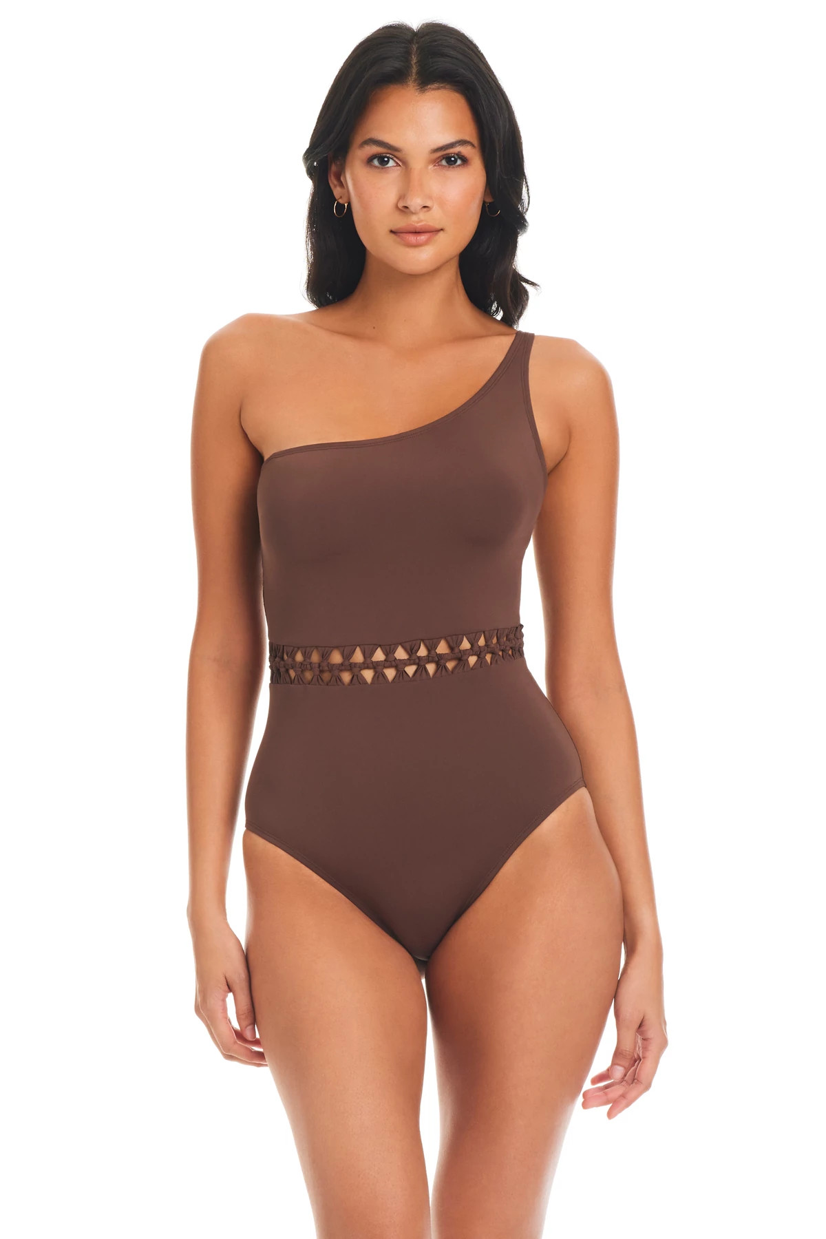 HICKORY Knotted Asymmetrical One Piece Swimsuit image number 1
