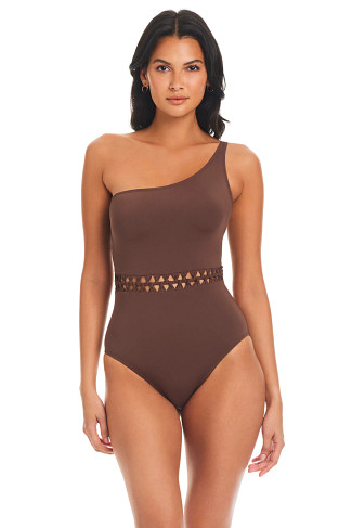 HICKORY Knotted Asymmetrical One Piece Swimsuit