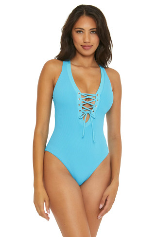 CRYSTAL SEAS Gia Plunge One Piece Swimsuit