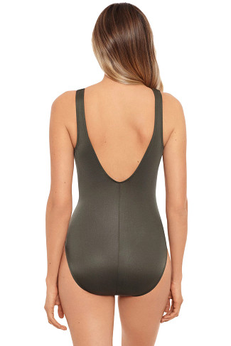 OLIVETTA Mesh Inset Over The Shoulder One Piece Swimsuit