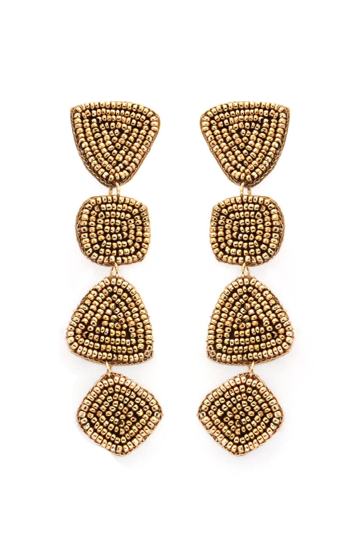 GOLD Beaded Statement Earrings image number 1