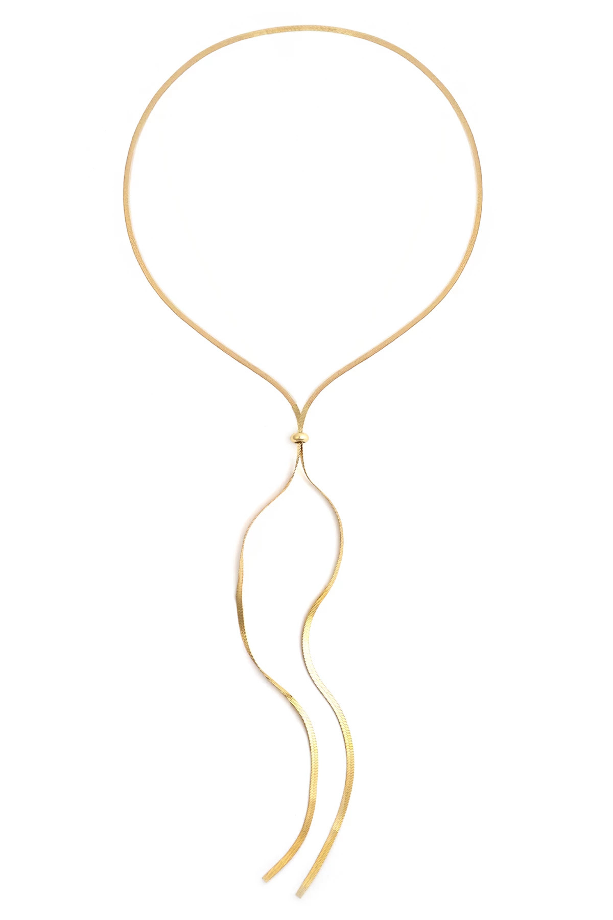 GOLD Snake Slide Lariat Necklace image number 1