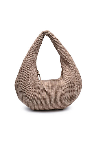 NATURAL MULTI Eleanor Crochet Hobo Bag