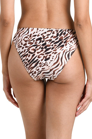 TAUPE Animal Print Chain Link Bikini Bottom