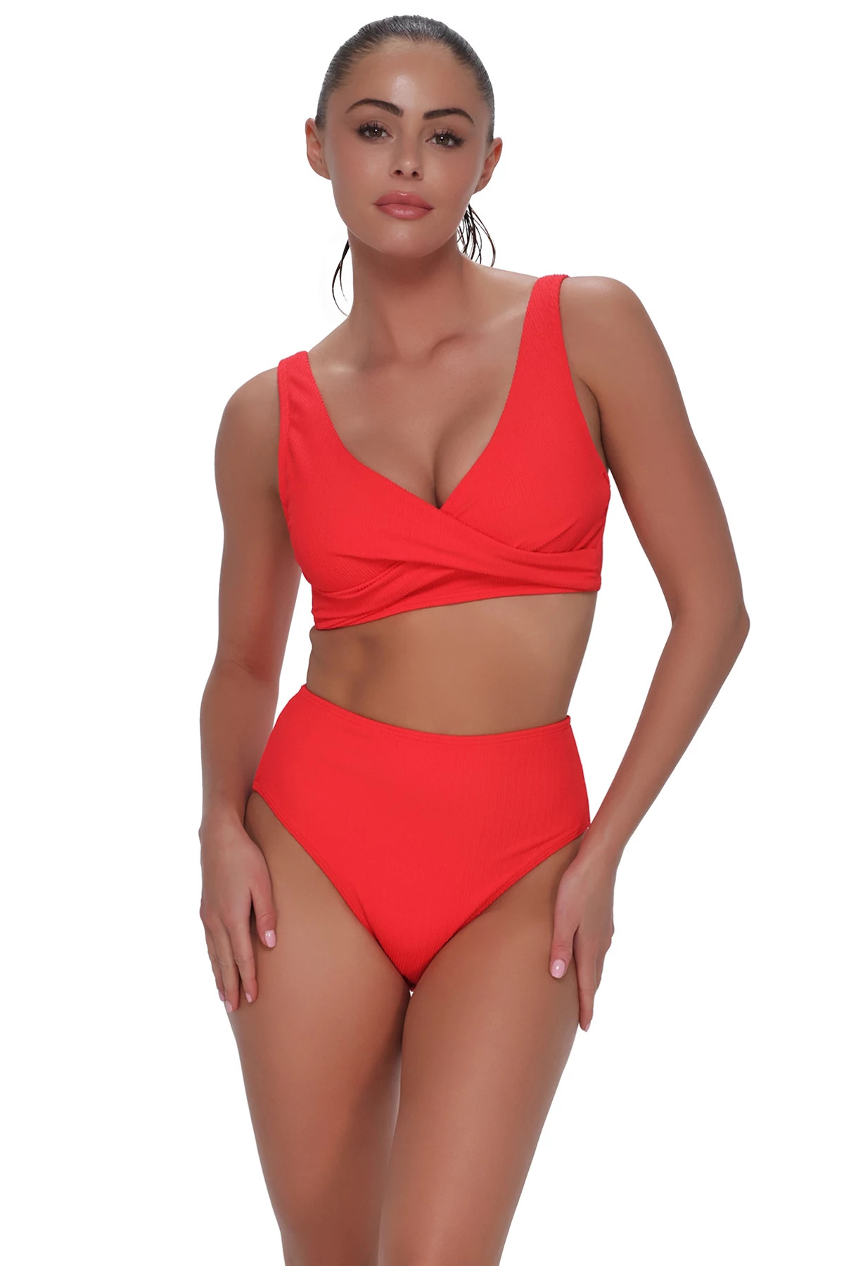 RED HOT RIB Mirabella Underwire Bikini Top image number 1