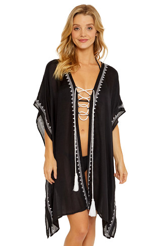 BLACK Bonita Lace Up Kimono