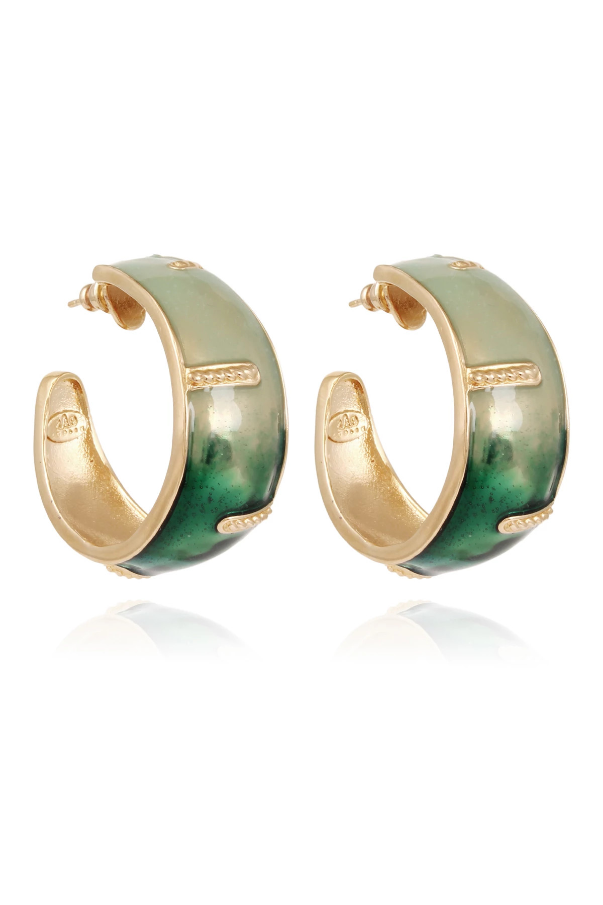 360 GOLD Idra Wide Hoop Earrings image number 1