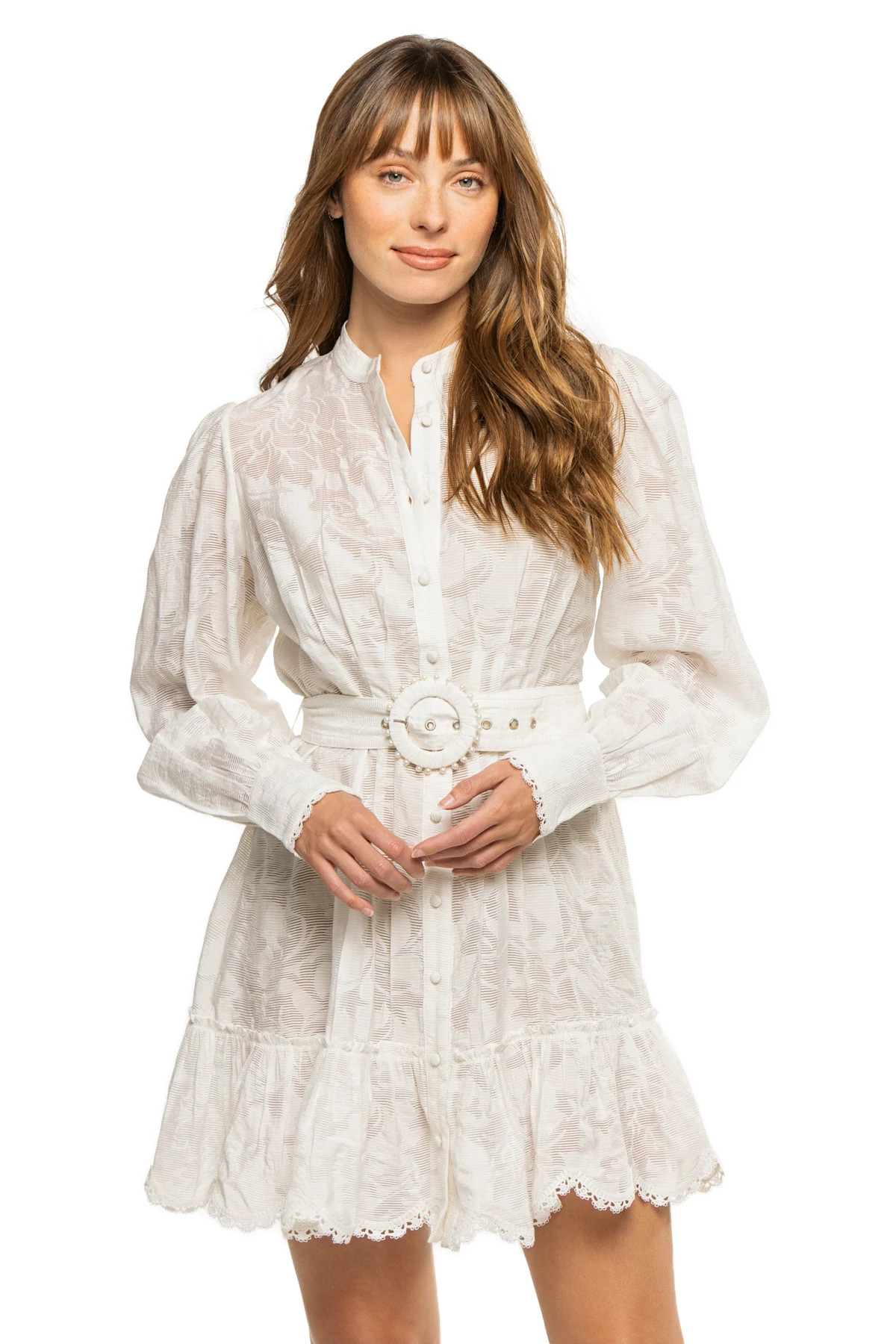 WHITE High Neck Mini Dress image number 1