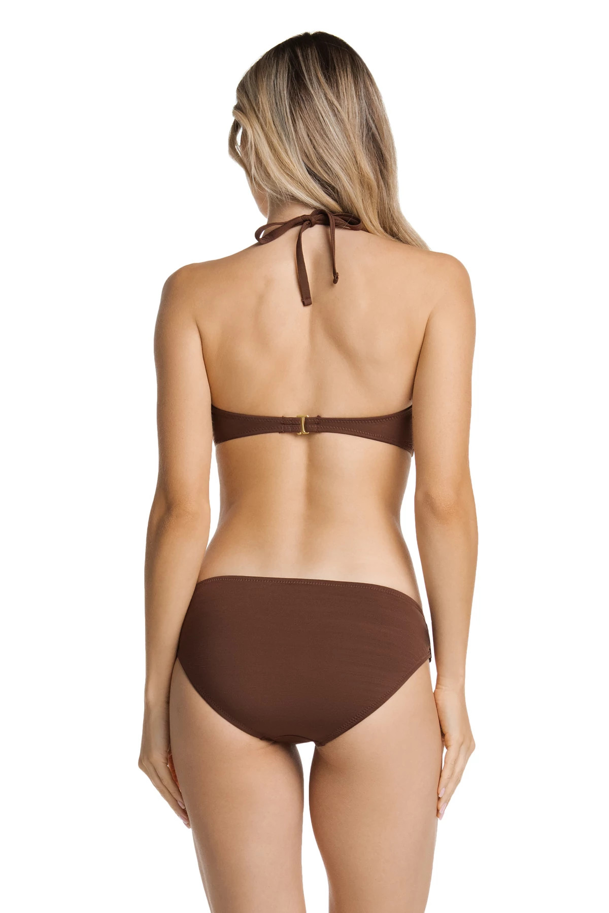 CHOCOLATE BROWN Tortoise Bandeau Bikini Top image number 4